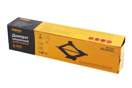 Домкрат ромб 2.0 т т Sigma 100-470мм (з гумкою) Вінниця