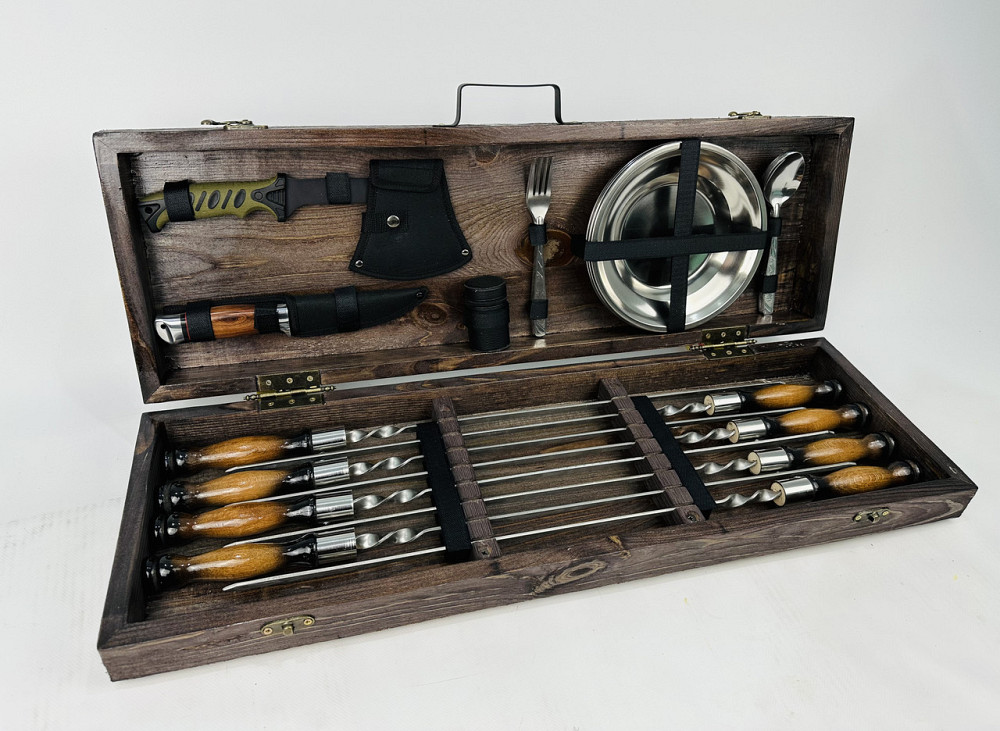 Подарунковий набір шампурів у дерев'яному кейсі М'ЯСНИК HAPPY DAYS Тернопіль - фото 2