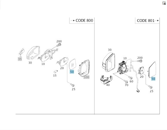 Mercedes-Benz  A1668101319 Дзеркальний елемент лівого бічного дзеркала GL X164 ML W164 R-class long V251 G-class W463 ML/GLE W166 GL/GLS X166 GLE Coup Одесса