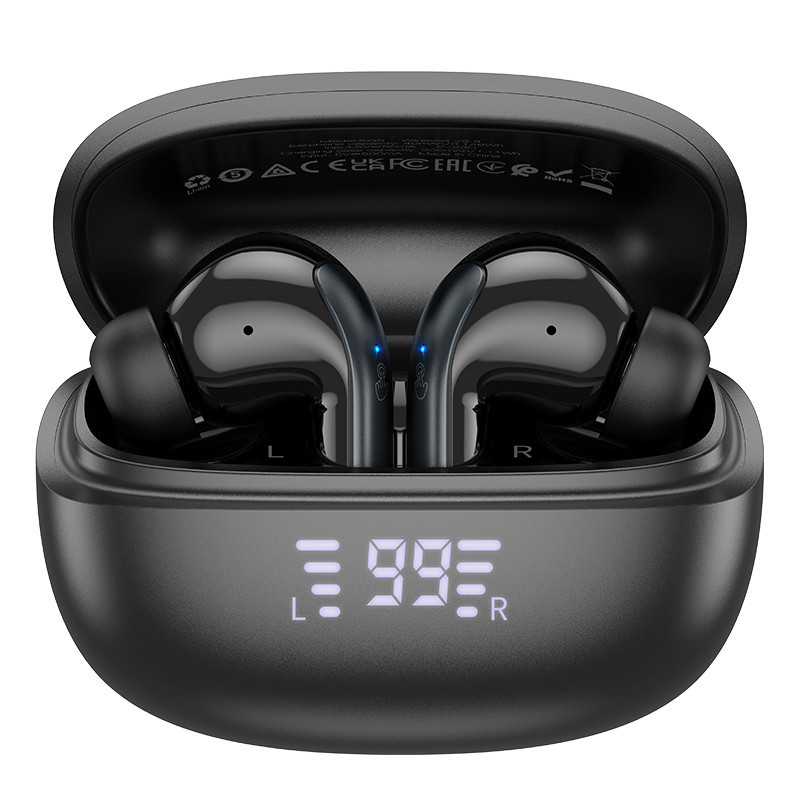 Бездротові навушники HOCO EQ5 Energy true wireless ANC+ENC noise reduction BT headset Black Київ - фото 4