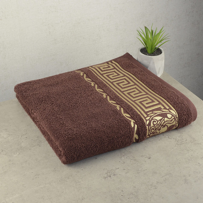 Набір рушників для сауни 2шт GM Textile 50х90см, 70х140см Caesar 450г / м2 (Коричневий) Суми - фото 2