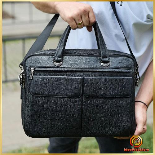 Мужская кожаная деловая сумка портфель для вещей и документов Tiding Bag Горизонтальная кожаная мужская сумка Киев - изображение 1