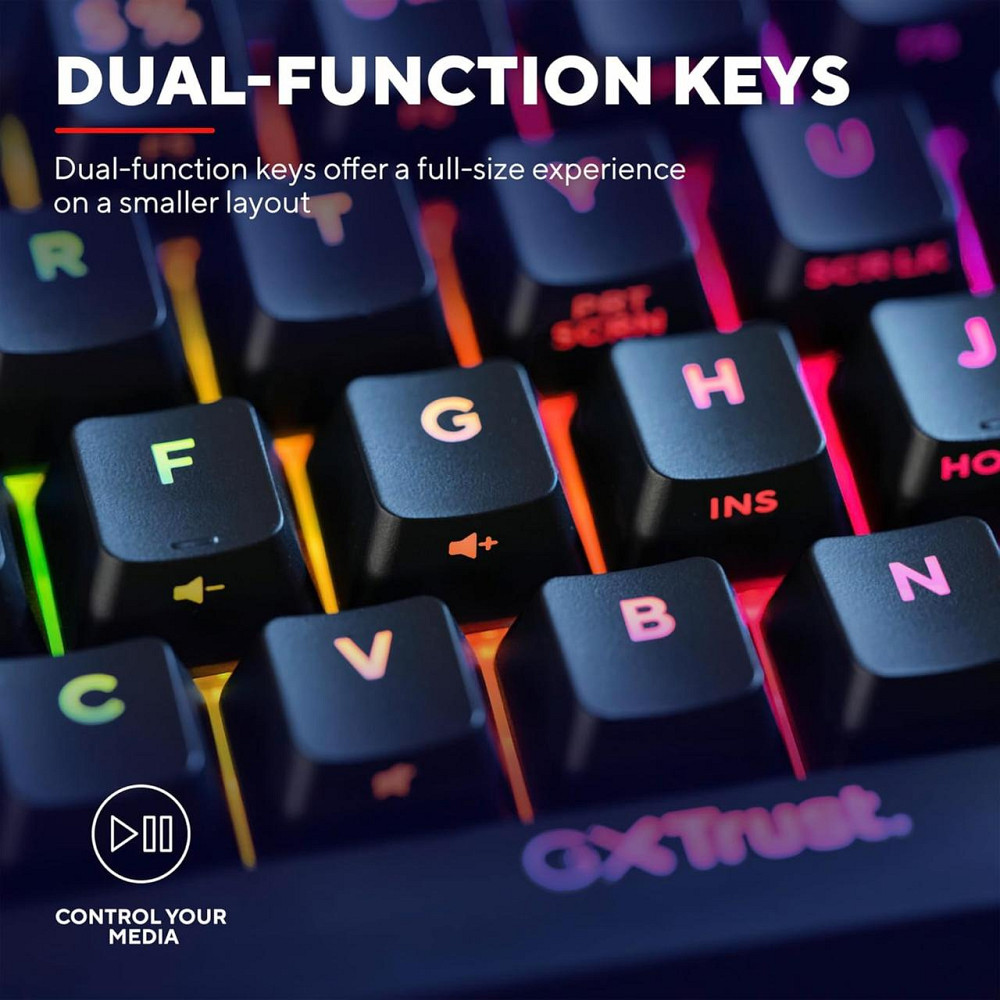 Механическая игровая клавиатура Trust GXT 867 Acira 60% с RGB подсветкой, компактная, UK раскладка, Outemu Red Киев - изображение 4
