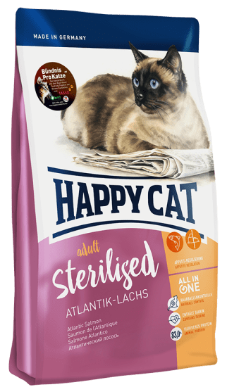 Happy Cat Sterilised Atlantik Lachs сухий корм для стерилізованих кішок та кастрованих котів з лососем, 4 кг Вінниця - фото 2