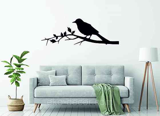 Декоративное настенное Панно «Птичка. Грач на ветке», Декор на стену Киев