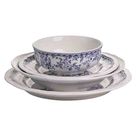 Фарфоровый столовый набор на 4 персоны, синий Киев