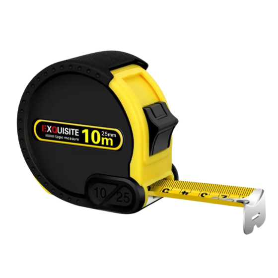 Рулетка будівельна вимірювальна 10м, протиударна подвійна з метричною і дюймовою системою, прогумована Кам'янець-Подільський