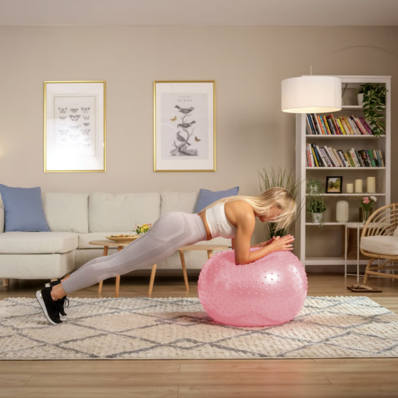 Фітбол масажний Hop-Sport 65см рожевий + насос Київ