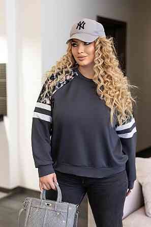 Жіночий світшот зі вставками "Artes" оптом | Батал 54-56, Графіт Київ