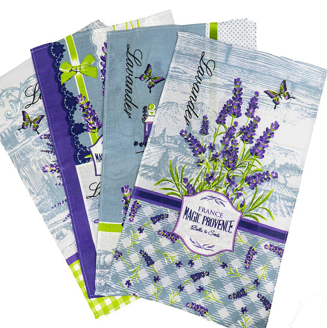 Кухонний рушник рогожка з петелькою та принтом magic provence 35х61см 180г/м2 (Лавандовий) Суми - фото 3