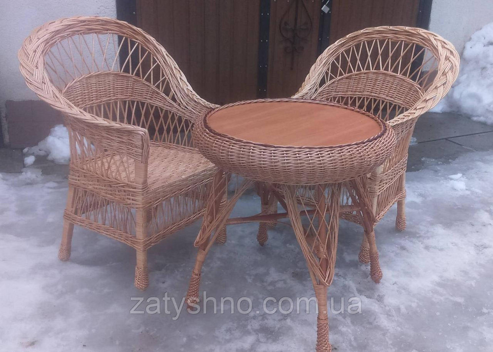 Меблі плетені з круглим столом Київ - фото 3