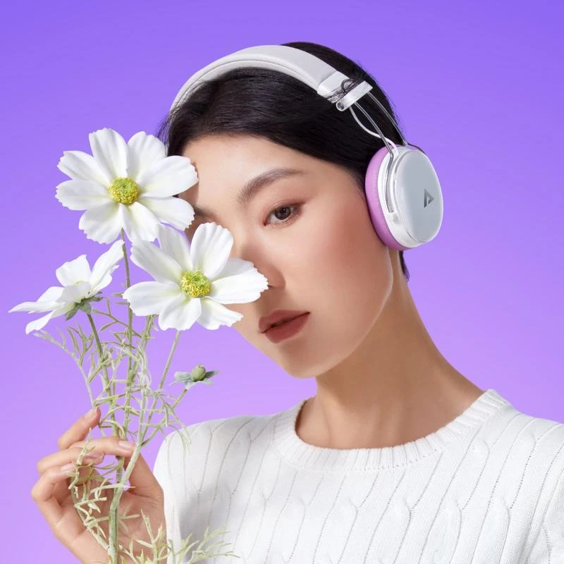 Бездротові накладні навушники ACEFAST H7 active noise reduction wireless headset Pearl white Київ - фото 11