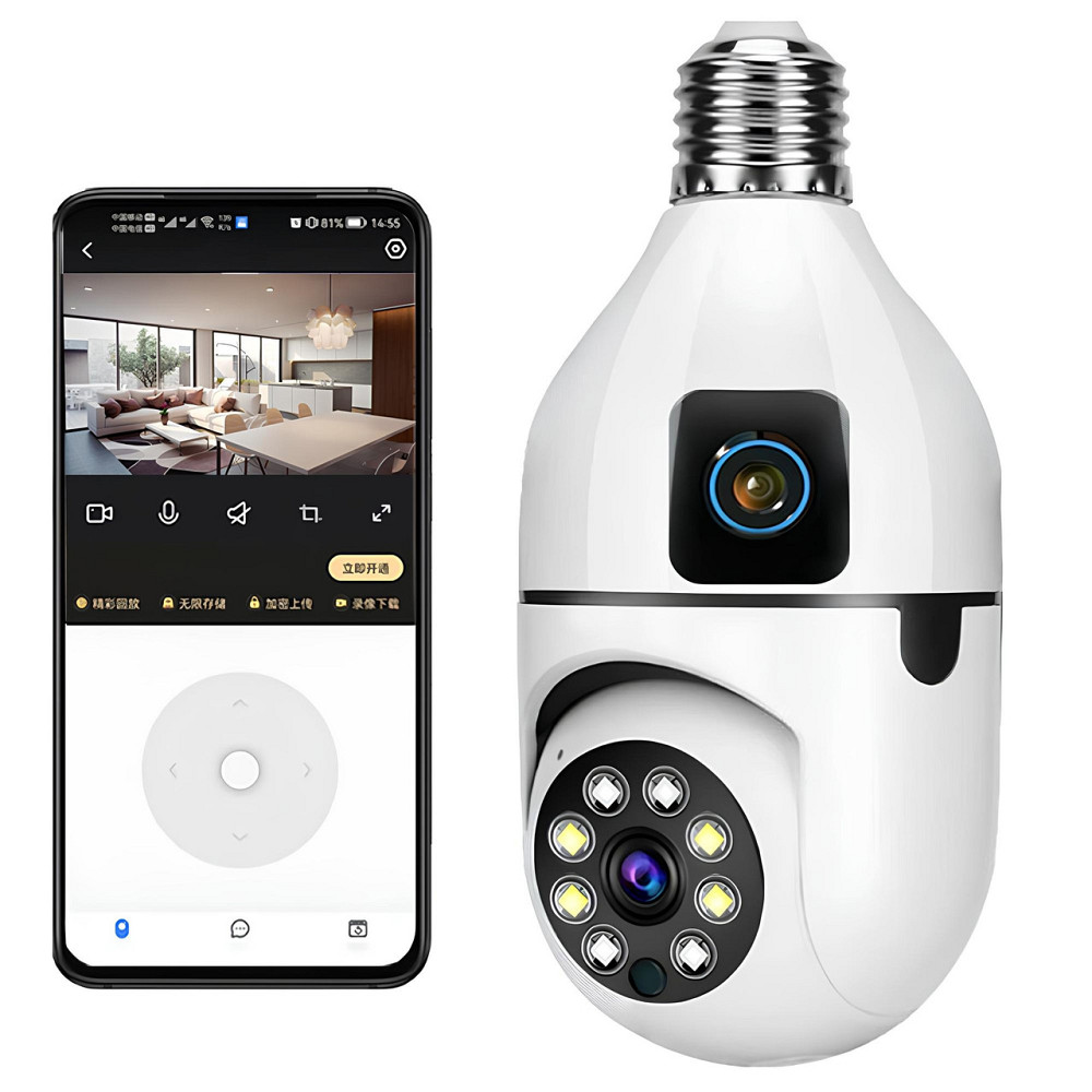 Wi-FI камера видеонаблюдения в патрон E27,4МР,Sq02 SBR Киев - изображение 1