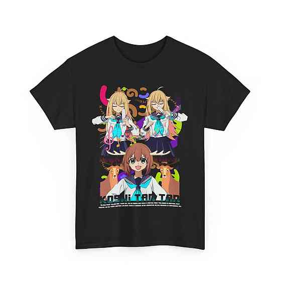 Футболка з аніме принтом Схіканоко Аніме Гірл Ноконоко оверсайз (S/M/L) Чорний AnimeJ0395 Дніпро