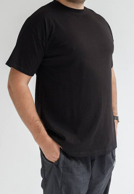 Футболка базова оверсайз чоловіча Чорний 3XL/4XL Харків - фото 2