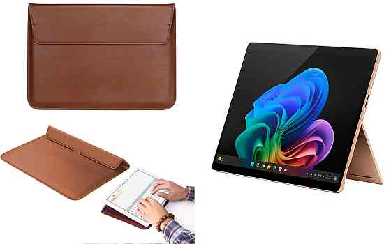 Чохол-конверт VitoCase для Microsoft Surface Pro 10, Pro 11, Pro 11 X Elite, з функцією підставки для планшета Коричневий Київ