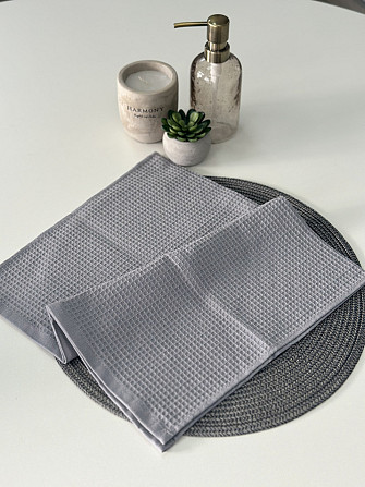 Вафельний рушник Ideal Textile 70х140 см 240 г/м2 (56860827) Сірий Чернівці - фото 5