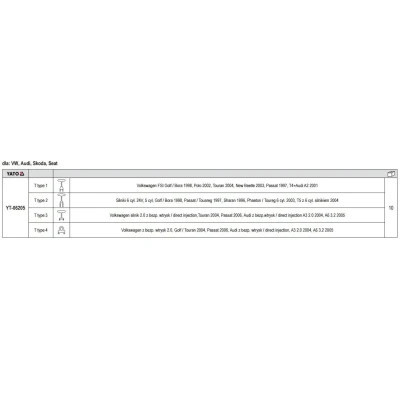 Набор инструментов Yato съемников для катушек зажигания VAG YT-06205 (YT-06205) Винница - изображение 5