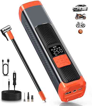 Цифровой автомобильный компрессор F101 (6000 mAh, 10 Bar) Дніпро