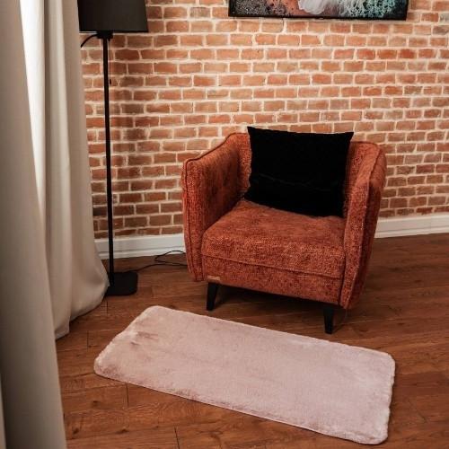 Килимок для підлоги з еко-хутра ТМ Dariana Tweed 75*150 см рожевий Житомир - фото 2