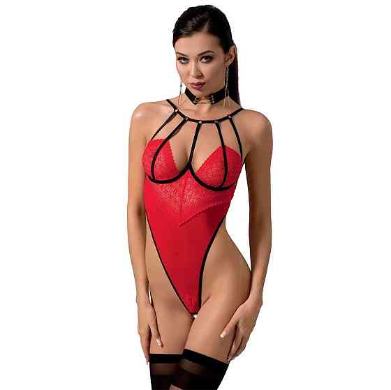 Боді з високим вирізом стегна Passion Exclusive AKITA BODY XXL/XXXL, red Sex Aura Київ