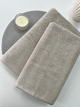 Комплект махровых полотенец Ideal Textile 2 шт (50х90см + 70х140см) (56860378) Бежевый Черновцы - изображение 4