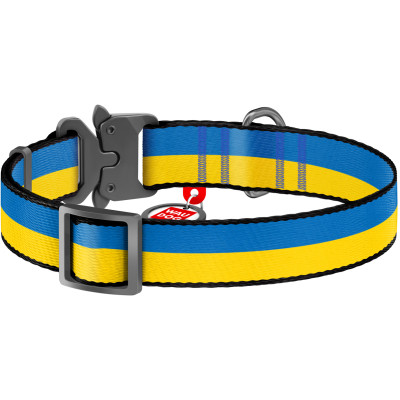 Ошейник для животных WAUDOG Nylon с QR паспортом "Colors of freedom" металлическая пряжка-фастекс XXL (4535-4020) Винница - изображение 2