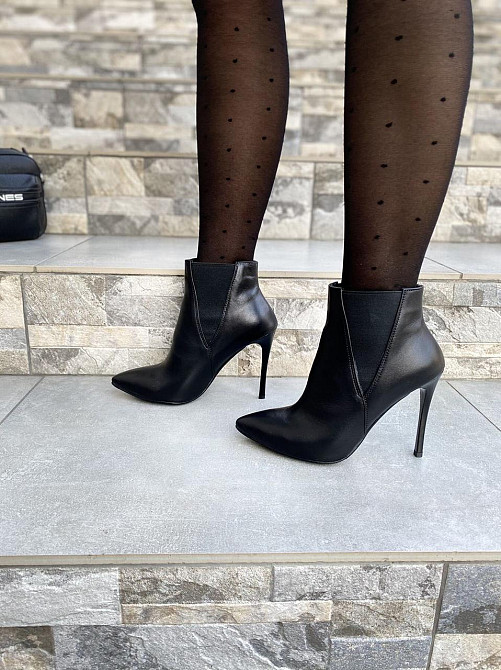 SANTINI Черевики жіночі шкіряні на шпильці 11 см. демісезонні чорні 70543-11 / Черевики з натур Коломия - фото 2