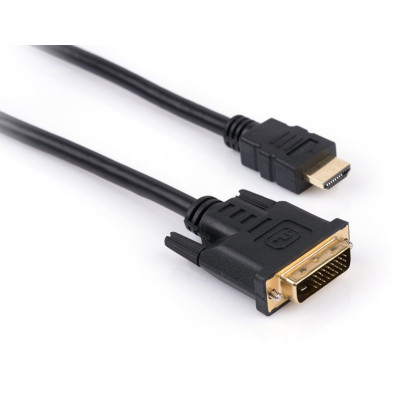 Кабель мультимедійний HDMI M to DVI M 1.8m 24+1pin Vinga (VCPHDMIDVI1.8) Вінниця - фото 1
