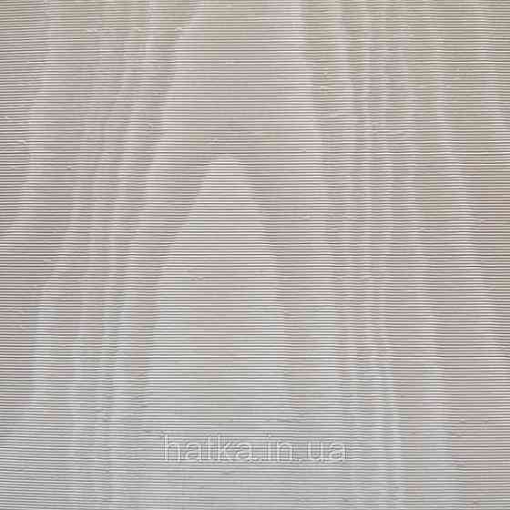 Шпалери вінілові на паперовій основі Sirpi Italian Silk 7 хвилясті смуги під зріз дерева молочні з золотистим Київ