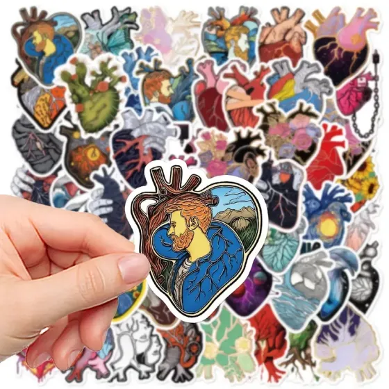 Набор стикеров «Анатомические сердца» – 50 штук Киев