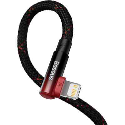 Дата кабель USB-C to Lightning 1.0m 20W 90° corner black/red Baseus (CAVP000220) Винница