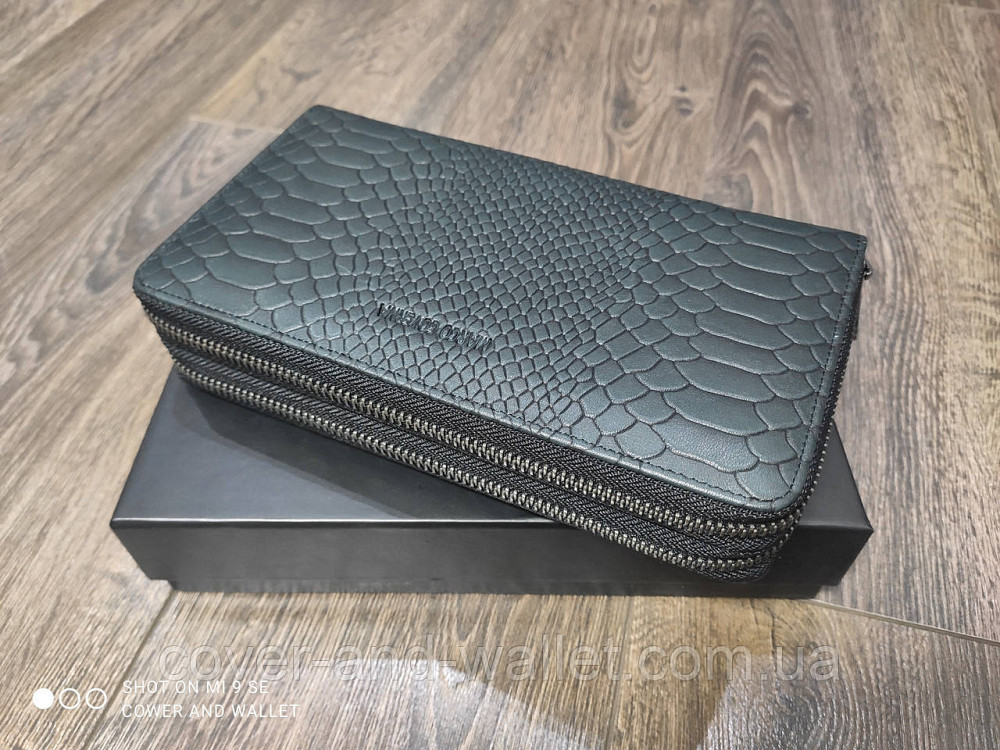 Мужская кожаная барсетка клатч на две молнии Marco Coverna 5902C Черный Киев - изображение 1