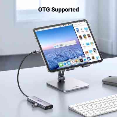 Концентратор Ugreen USB-C to HDMI + 3xUSB 3.0 + PD CM511 gray (15596) Вінниця