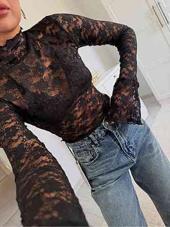 Жіночий стильний привабливий мереживний лонгслів стрейч гіпюр Одеса