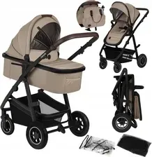 Дитяча коляска Lionelo Amber Czarny Odcienie Brązu i Beżu Głęboko Spacerowy Київ