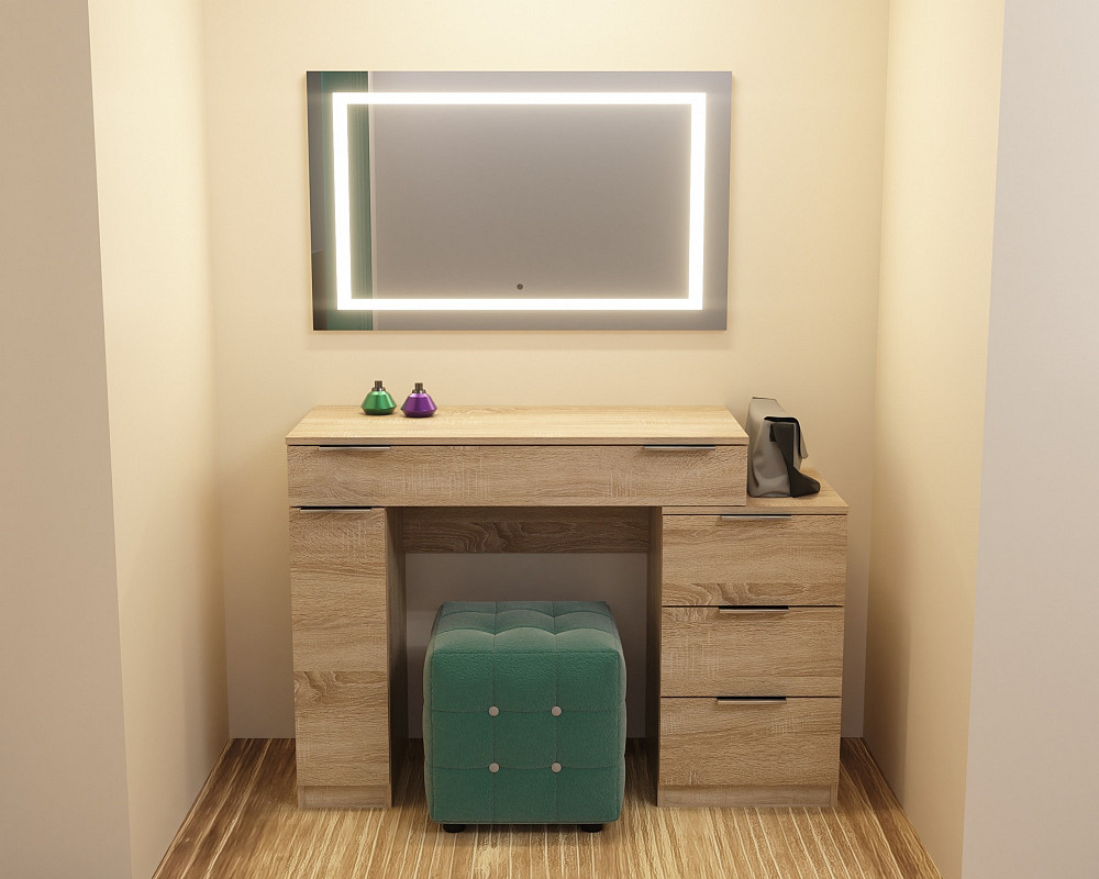 Стол туалетный Трюмо Кристалл, Дуб Сонома, 1200/452/847 Львов - изображение 4