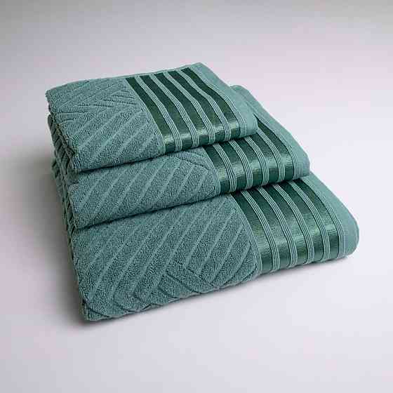 Набор махровых полотенец SOFT 3шт GM Textile 40х70см, 50х90см, 70х140см 500г/м2 (Бирюзовый) Сумы