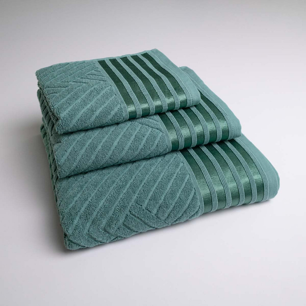 Набор махровых полотенец SOFT 3шт GM Textile 40х70см, 50х90см, 70х140см 500г/м2 (Бирюзовый) Сумы - изображение 1