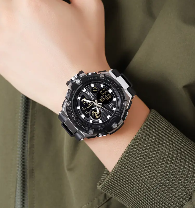 Часы мужские наручные спортивные Skmei 2119 (Черный с серебристым) Киев - изображение 5