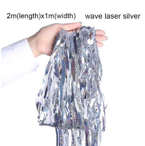 Дощик на фотозону хвилястий із голограмою 2 м на 1 м сріблястий Київ - фото 2