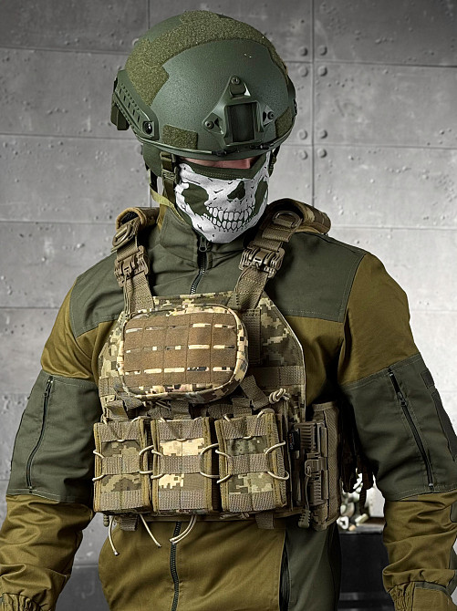 Плитоноска у складі з підсумками піксель із камербандом під плити Одеса - фото 1