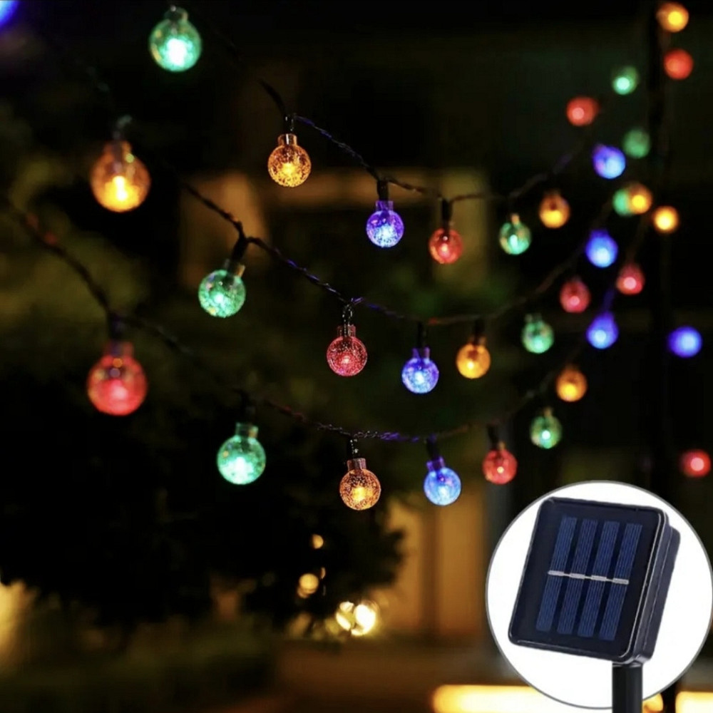 Вулична гірлянда на сонячній батареї з датчиком день/ніч 12 м 100 LED Смела - изображение 1