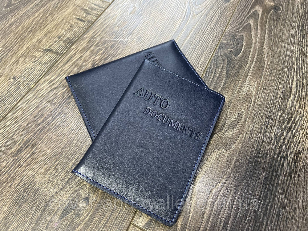 Обкладинка для авто документів з натуральної шкіри чорного кольору ST Leather Київ - фото 9