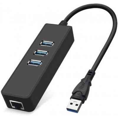 Концентратор Dynamode USB 3.0 Type-A - RJ45 Gigabit Lan, 3*USB 3.0 (USB3.0-Type-A-RJ45-HUB3) Вінниця