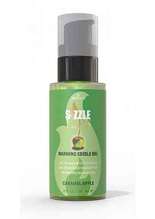 Зігрівальний масажний гель Sensuva Sizzle Lips Caramel Apple (59 мл), без цукру, їстівний Sex Aura Київ