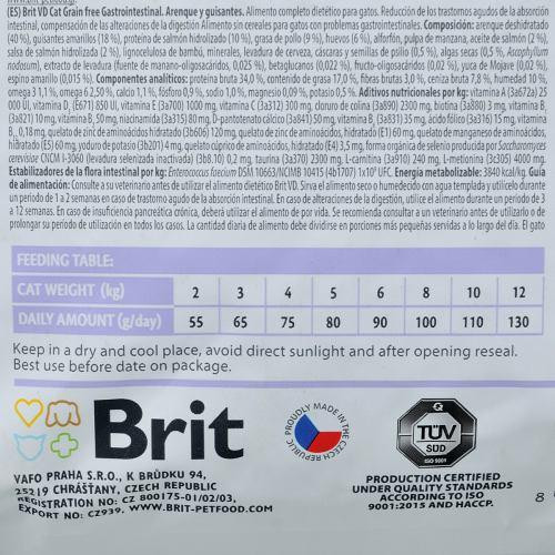 Сухий корм Brit GF VetDiet Cat Gastrointestinal для кішок, у разі порушень травлення, із сельдлю, лососем, яйцем і горохом, 2 кг Київ - фото 6