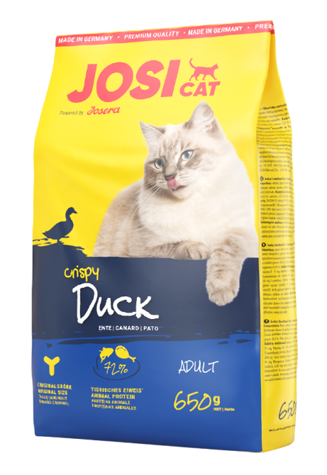 Сухой корм Josera JosiCat Crispy Duck (ЙозиКет Криспи Дак) для взрослых котов с уткой, 650 г Винница - изображение 1