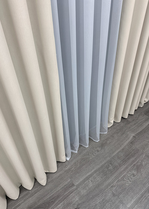 Двостороння шторна тканина блекаут з лляною фактурою, колекція “Scandi” колір таш 1902ш Київ - фото 7