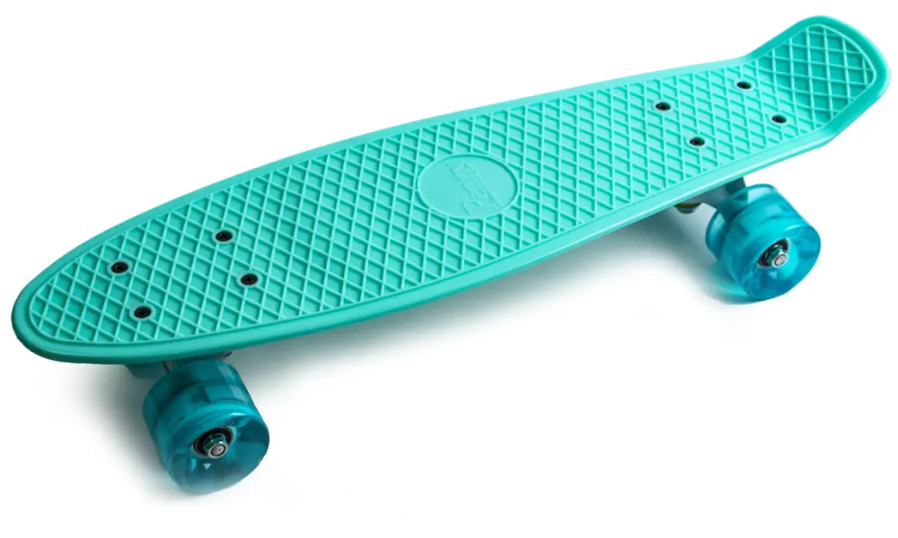 Пенніборд Penny Board TURQUOISE Бірюза на СВІТЛО колесах Одеса - фото 1